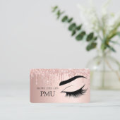 Brows Aftercare Blue PMU Microblading Henna Salon Visitenkarte (Stehend Vorderseite)