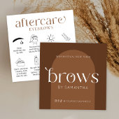 Brows Aftercare Cards Modern Boho Terracotta Quadratische Visitenkarte