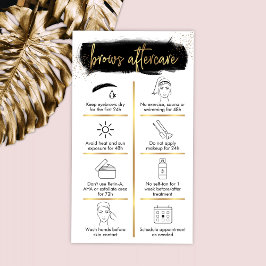 Brows Aftercare Guide Black & Gold Glitzer Beauty Visitenkarte