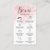 Brows Aftercare Guide Blush Pink Aquarellsalon Visitenkarte (Vorderseite)