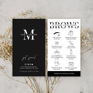 Brows Aftercare Instructions Minimalistisches Logo Visitenkarte