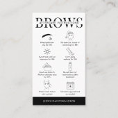 Brows Aftercare Instructions Minimalistisches Logo Visitenkarte (Vorderseite)