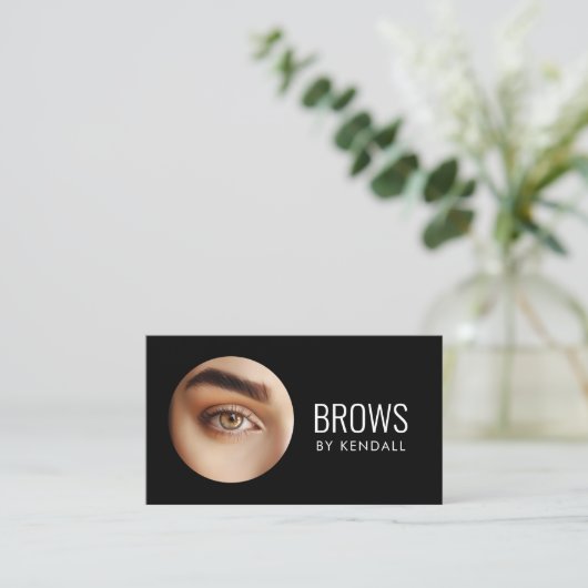 Brows Aftercare Permanent Eyebrow Minimalistisch D Visitenkarte (Stehend Vorderseite)