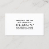 Brows Aftercare Permanent Eyebrow Simple Shape Visitenkarte (Rückseite)