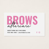 Brows Aftercare PMU Brow Instructions Card (Vorderseite)