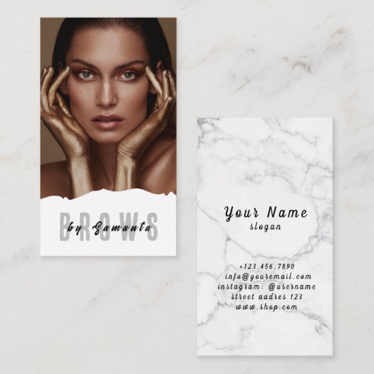 Brows Aftercare PMU Microblading Henna Salon Busin Visitenkarte (Vorne/Hinten)