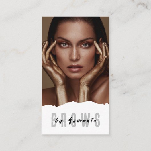 Brows Aftercare PMU Microblading Henna Salon Busin Visitenkarte (Vorderseite)