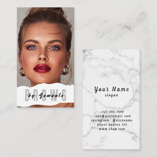 Brows Aftercare PMU Microblading Henna Salon Busin Visitenkarte (Vorne/Hinten)