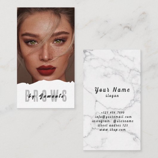 Brows Aftercare PMU Microblading Henna Salon Busin Visitenkarte (Vorne/Hinten)