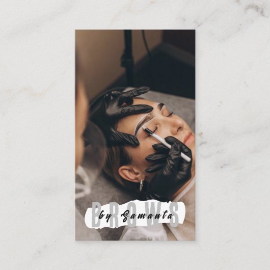 Brows Aftercare PMU Microblading Henna Salon Busin Visitenkarte (Vorderseite)