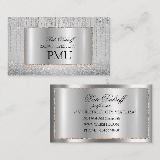 Brows Aftercare PMU Microblading Henna Salon Visitenkarte (Vorne/Hinten)