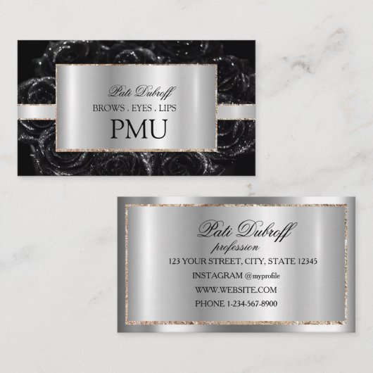 Brows Aftercare PMU Microblading Henna Salon Visitenkarte (Vorne/Hinten)