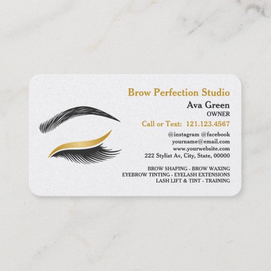 Brows and Lashes Studio Visitenkarte (Rückseite)
