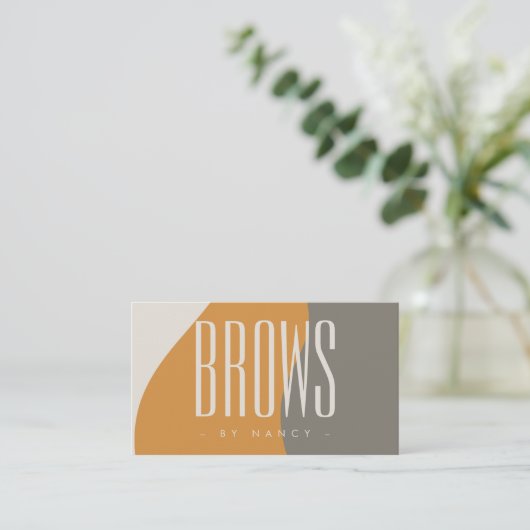 Brows Boho Retro Earth Tones Visitenkarte (Stehend Vorderseite)