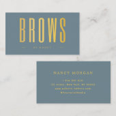 Brows dusty blau und Gold Visitenkarte (Vorne/Hinten)