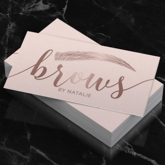Brows Eyebrow Salon Microblading Blush Pink Visitenkarte