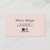 Brows Eyebrow Salon Microblading Blush Pink Visitenkarte (Rückseite)