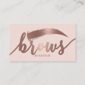 Brows Eyebrow Salon Microblading Blush Pink Visitenkarte (Vorderseite)