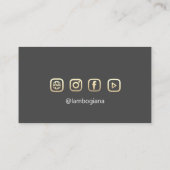 Brows Golden Logo Microblading Social Media Grau B Visitenkarte (Rückseite)