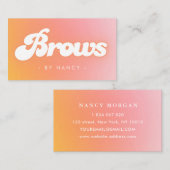 Brows Groovy Retro Peach Visitenkarte (Vorne/Hinten)