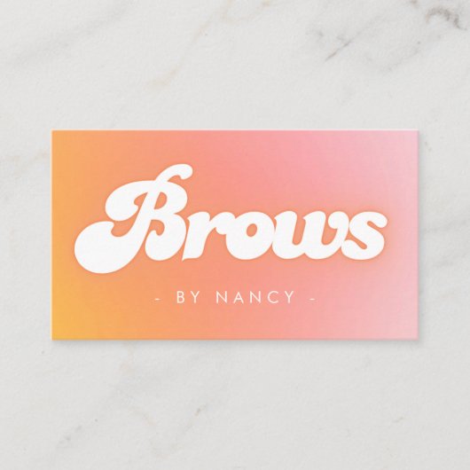 Brows Groovy Retro Peach Visitenkarte (Vorderseite)