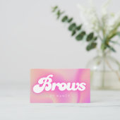 Brows Groovy Retro Pink Visitenkarte (Stehend Vorderseite)
