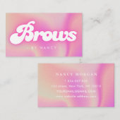 Brows Groovy Retro Pink Visitenkarte (Vorne/Hinten)