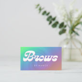 Brows Groovy Retro Rainbow Swirl Muster Visitenkarte (Stehend Vorderseite)