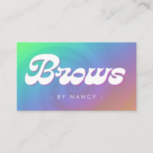 Brows Groovy Retro Rainbow Swirl Muster Visitenkarte