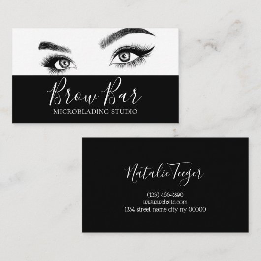 Brows & Lashes Microblading, Eyelash Extensions Bu Visitenkarte (Vorne/Hinten)