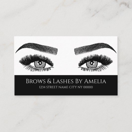 Brows & Lashes Microblading, Eyelash Extensions Visitenkarte (Vorderseite)