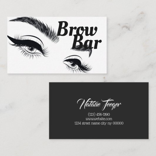 Brows & Lashes Microblading, Eyelash Extensions Visitenkarte (Vorne/Hinten)