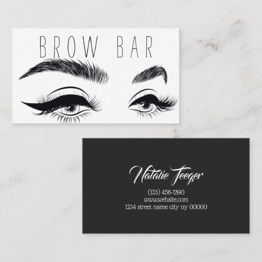 Brows & Lashes Microblading, Eyelash Extensions Visitenkarte (Vorne/Hinten)