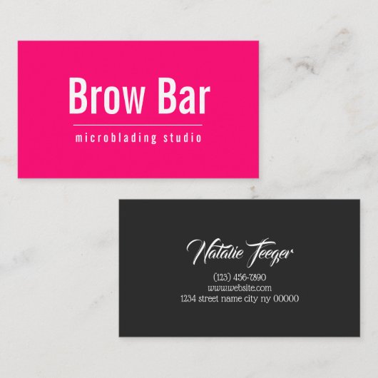 Brows & Lashes Microblading, Eyelash Extensions Visitenkarte (Vorne/Hinten)