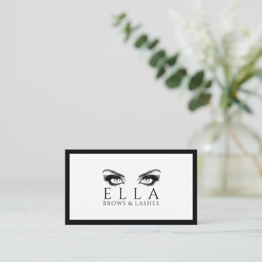 Brows & Lashes Salon Lash Extensions Visitenkarte (Stehend Vorderseite)