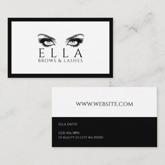 Brows & Lashes Salon Lash Extensions Visitenkarte (Vorne/Hinten)