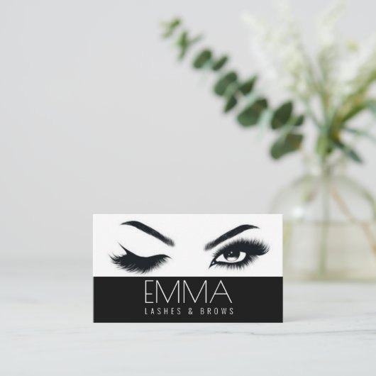Brows & Lashes Salon Visitenkarte (Stehend Vorderseite)