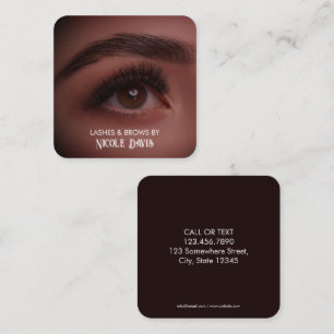 Brows & Lashes Tech Business Card Quadratische Visitenkarte