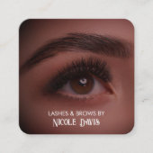 Brows & Lashes Tech Business Card Quadratische Visitenkarte (Vorderseite)