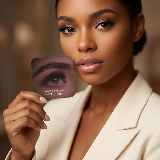 Brows & Lashes Tech Business Card Quadratische Visitenkarte