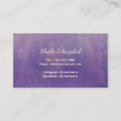 Brows Makeup Artist Gold Script Elegant Lila Visitenkarte (Rückseite)