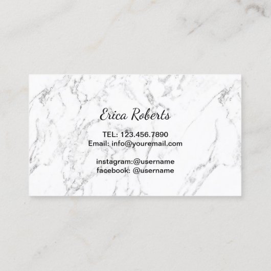 Brows Makeup Artist Gold Script Elegante Marmor Visitenkarte (Rückseite)