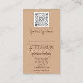 Brows Makeup Logo QRCode Logo Brown Gold Eyelash Visitenkarte (Rückseite)