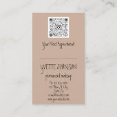 Brows Makeup Logo QRCode Rose Lip Gold Brown Visitenkarte (Rückseite)