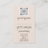 Brows Makeup QRCode Logo Red Lip Skinny Eyelash Visitenkarte (Rückseite)