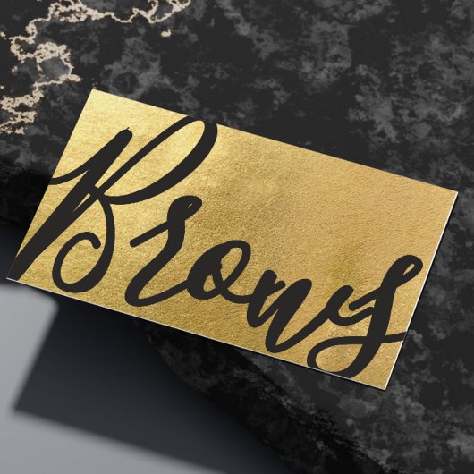 Brows Microblading Beauty Salon Gold Brown Modern Visitenkarte