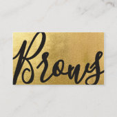 Brows Microblading Beauty Salon Gold Brown Modern Visitenkarte (Vorderseite)