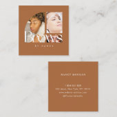 Brows Photo Collage Terracotta Quadratische Visitenkarte (Vorne/Hinten)