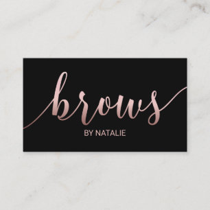Brows Salon Rose Gold Typografie Black Loyalität Treuekarte