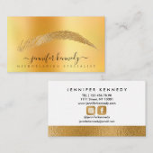 Brows Specialist Gold Foil Metallic Microblading Visitenkarte (Vorne/Hinten)